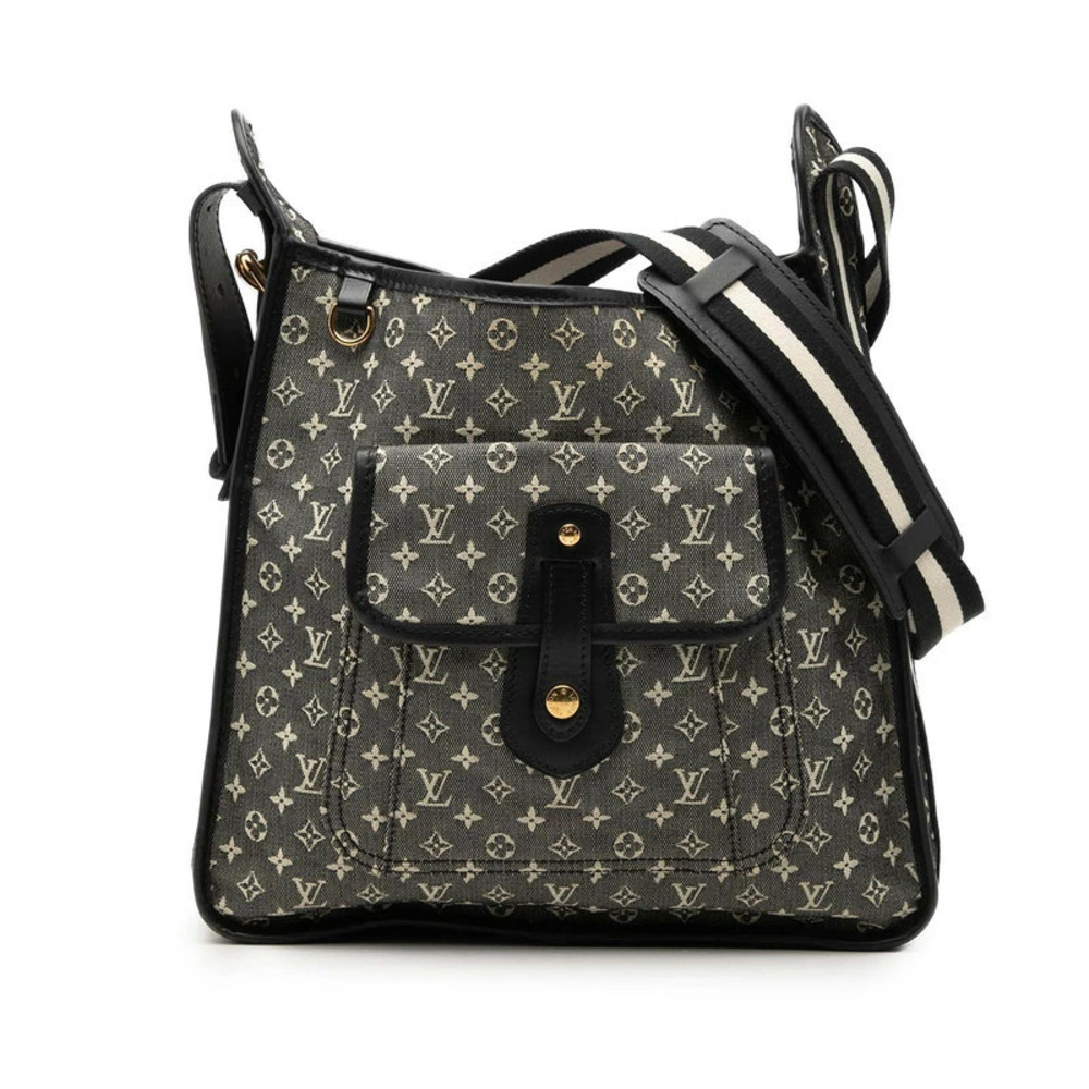 Louis Vuitton Monogram Besace Marie Kate Crossbody Bag Black Canvas Leather